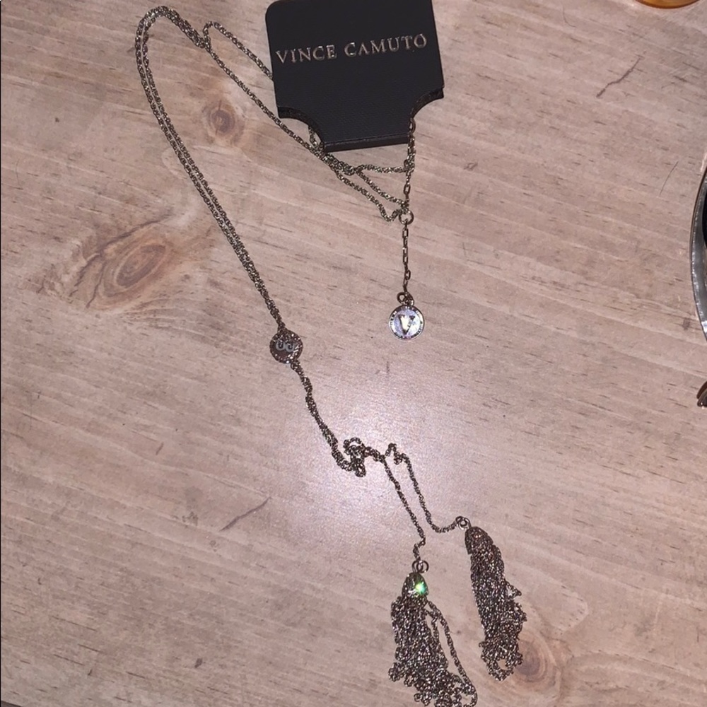 Long silver necklace
